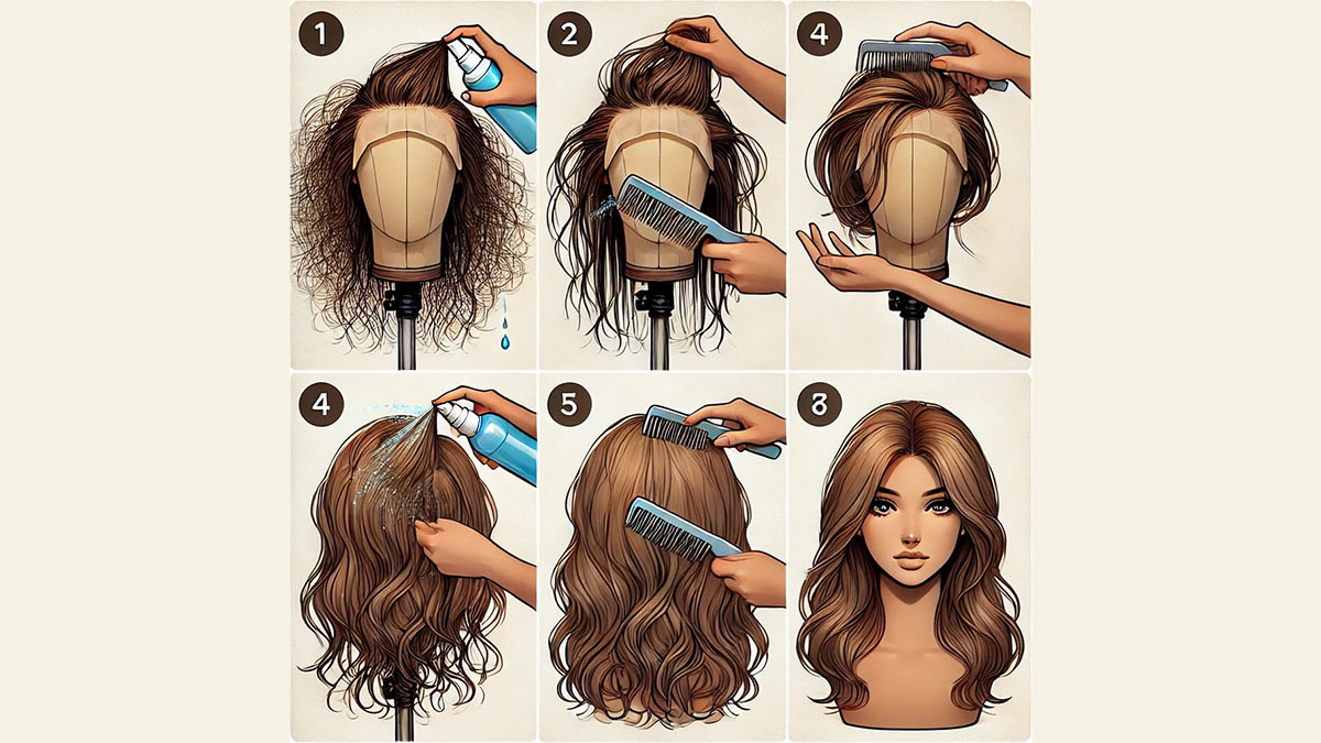 مراحل دقیق نحوه شانه کردن صحیح کلاه گیس